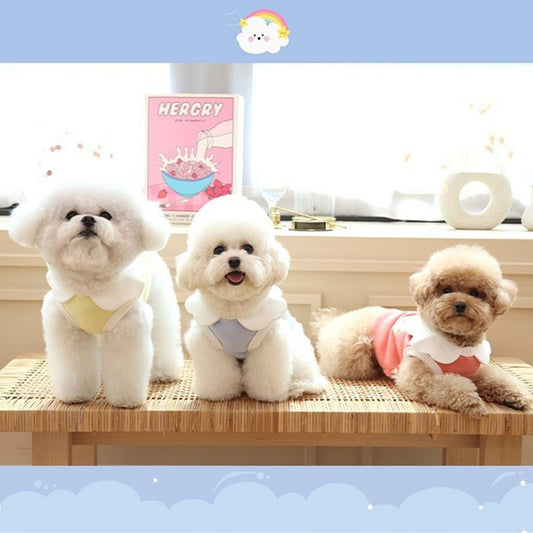 Chaleco Suave con Bordado de Nubes para Perros