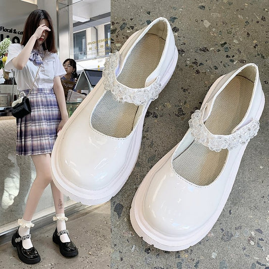 Zapatos Escolares Tacón Grueso Plataforma Cuero - Estilo JK Uniforme