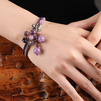 Pulsera Étnica Ametista Trenzada Estilo Retro Vintage - Image 6