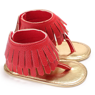 Sandalias Infantiles Multicolor con Borlas y Suela Suave para Niñas Pequeñas - Image 3