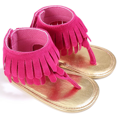 Sandalias Infantiles Multicolor con Borlas y Suela Suave para Niñas Pequeñas - Image 11