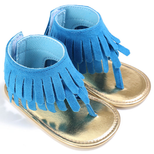 Sandalias Infantiles Multicolor con Borlas y Suela Suave para Niñas Pequeñas - Image 12