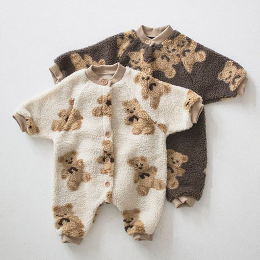 Abrigo Infantil de Lana Merino con Diseño de Osito y Cordero - Image 3