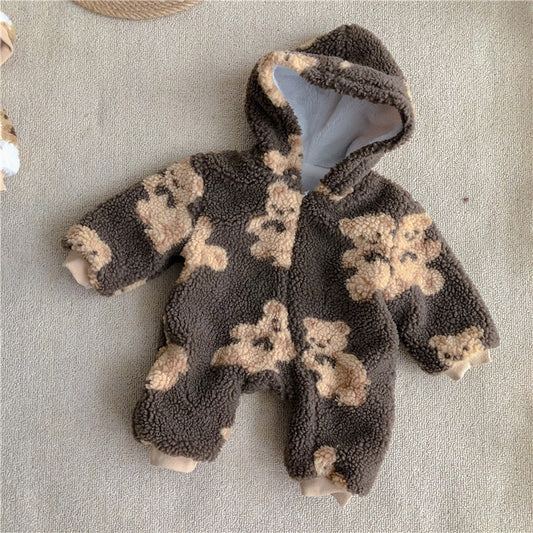 Pijama Térmico para Bebé - Mameluco Acolchado con Ositos, Perfecto para Invierno