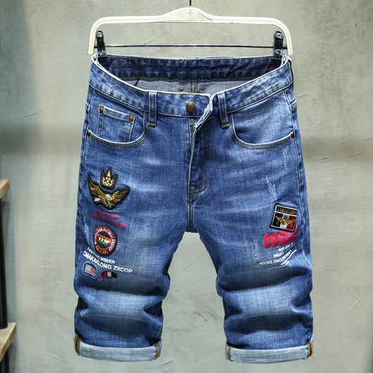 Shorts de Mezclilla con Bordado - Estilo Urbano Asiático - Image 12