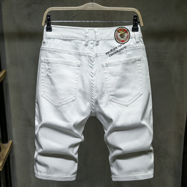 Shorts de Mezclilla con Bordado - Estilo Urbano Asiático - Image 4