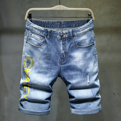 Shorts de Mezclilla con Bordado - Estilo Urbano Asiático - Image 9