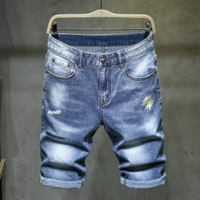 Shorts de Mezclilla con Bordado - Estilo Urbano Asiático - Image 8