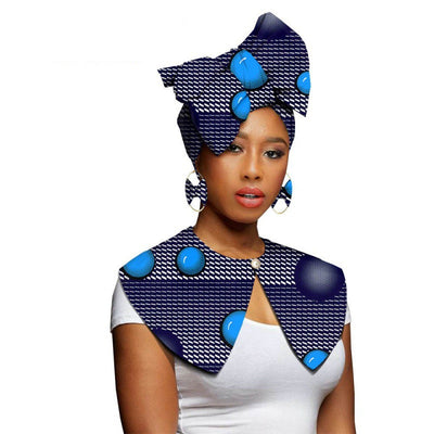 Bufanda Africana Batik Algodón con Aretes Exagerados - Conjunto Étnico - Image 5