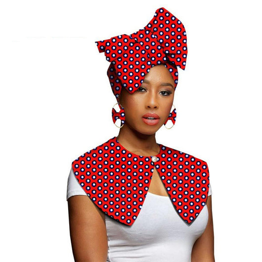 Bufanda Africana Batik Algodón con Aretes Exagerados - Conjunto Étnico - Image 8