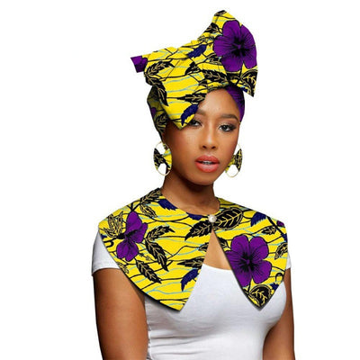 Bufanda Africana Batik Algodón con Aretes Exagerados - Conjunto Étnico - Image 9