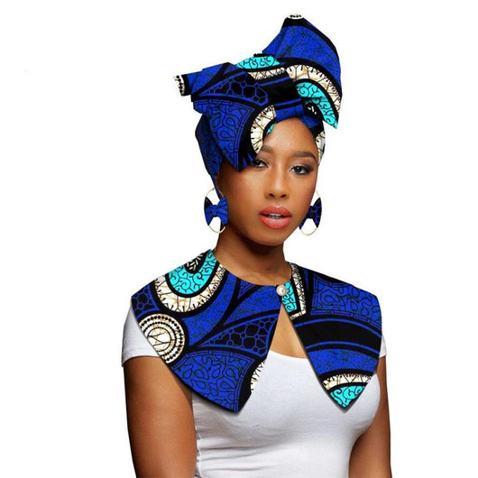 Bufanda Africana Batik Algodón con Aretes Exagerados - Conjunto Étnico - Image 10