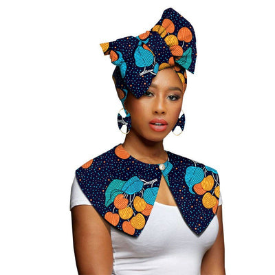 Bufanda Africana Batik Algodón con Aretes Exagerados - Conjunto Étnico - Image 14