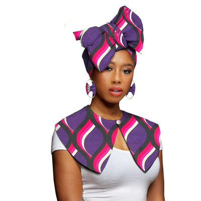 Bufanda Africana Batik Algodón con Aretes Exagerados - Conjunto Étnico - Image 15