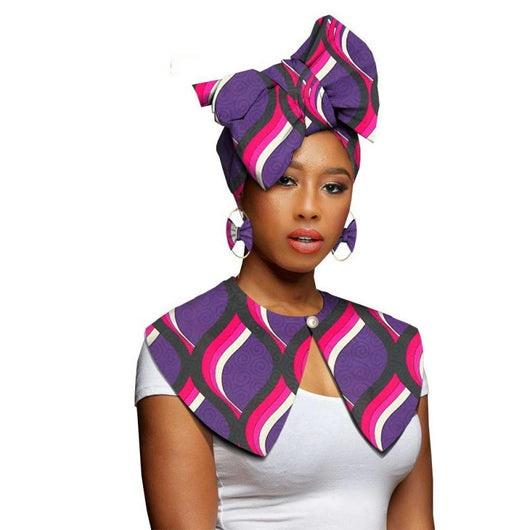 Bufanda Africana Batik Algodón con Aretes Exagerados - Conjunto Étnico - Image 15