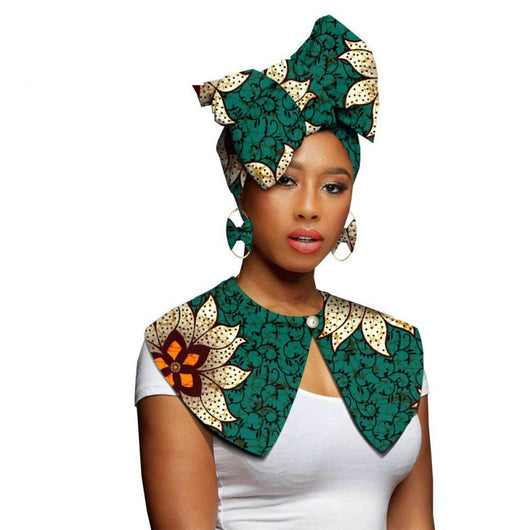 Bufanda Africana Batik Algodón con Aretes Exagerados - Conjunto Étnico - Image 12