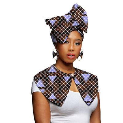 Bufanda Africana Batik Algodón con Aretes Exagerados - Conjunto Étnico - Image 17