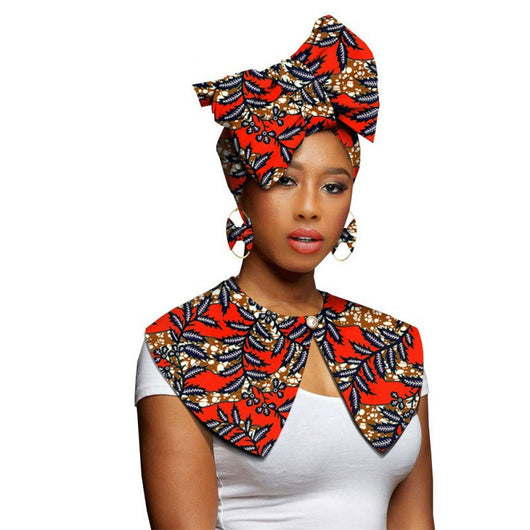 Bufanda Africana Batik Algodón con Aretes Exagerados - Conjunto Étnico - Image 16