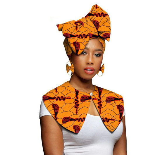 Bufanda Africana Batik Algodón con Aretes Exagerados - Conjunto Étnico - Image 21