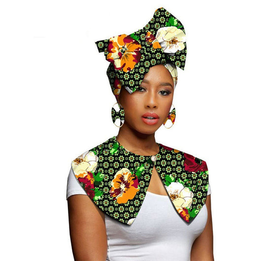 Bufanda Africana Batik Algodón con Aretes Exagerados - Conjunto Étnico - Image 19
