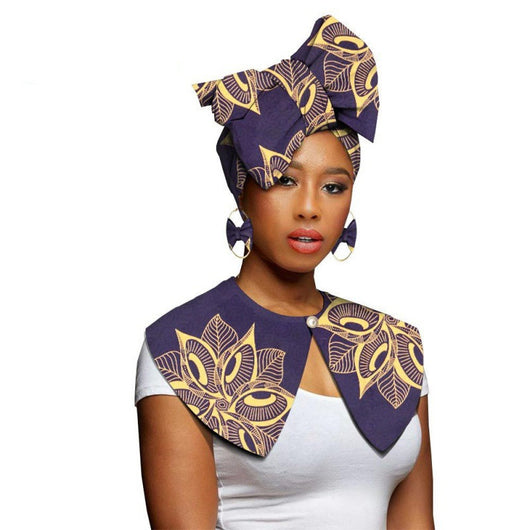 Bufanda Africana Batik Algodón con Aretes Exagerados - Conjunto Étnico - Image 20