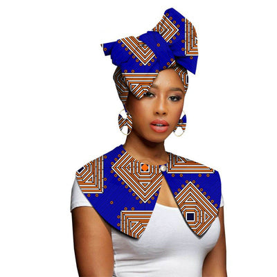 Bufanda Africana Batik Algodón con Aretes Exagerados - Conjunto Étnico - Image 22