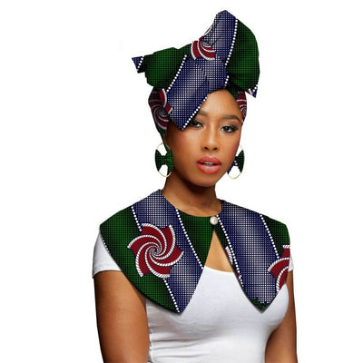 Bufanda Africana Batik Algodón con Aretes Exagerados - Conjunto Étnico - Image 23