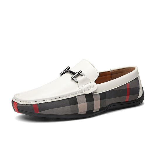 Zapatos Casuales de Cuero Blanco Transpirables para Hombre Talla Grande - Image 4