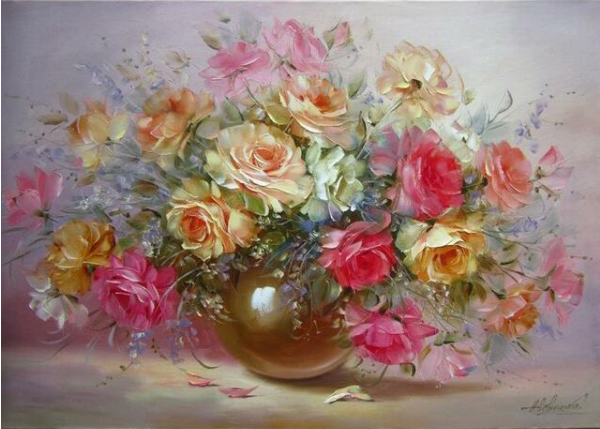Kit de Pintura Digital DIY Flores Hermosas - Decoración para el Hogar