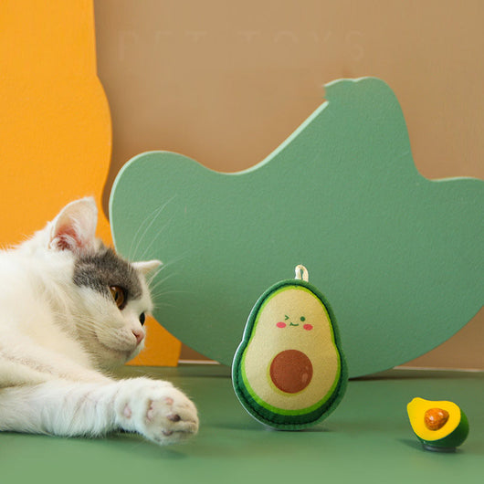 Felt catnip toy shaped like a watermelon slice with red flesh, black seeds, green rind, and a hanging loop. - Image 7