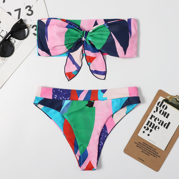 Traje de Baño Bikini Estampado Split para Mujer