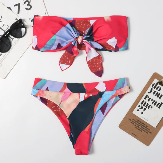 Traje de Baño Bikini Estampado Split para Mujer - Image 3