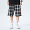 Pantalones Cortos Cuadros Blanco y Negro Hombre Deportivos Sueltos Tendencia