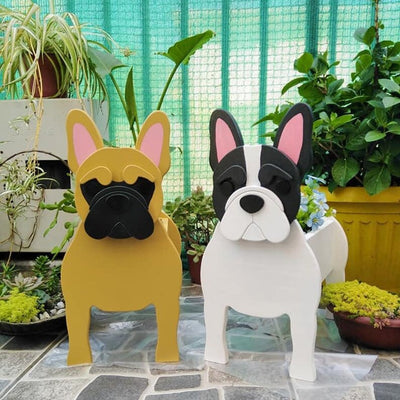Maceta Decorativa Perro Pug para Plantas de Interior