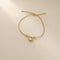 Pulsera Ajustable Corazón Melocotón con Cuentas de Concha - Joyería de Amor