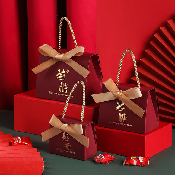 Caja de Dulces de Boda Estilo Chino Portátil