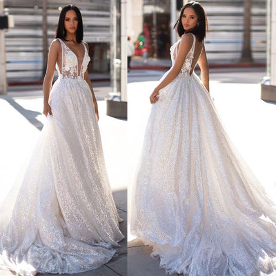 Vestido Largo Elegante Escote en V y Espalda Descubierta - Image 8