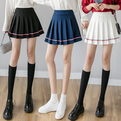 Falda Tableada Cintura Alta para Otoño e Invierno - Falda Corta Escolar Protegida del Viento
