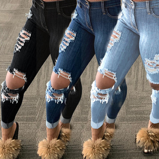 Pantalones Rotos con Flecos Trendy - Image 7