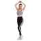 Conjunto Deportivo Yoga Diseño Cuadrícula Negro y Blanco con Mallas Nude