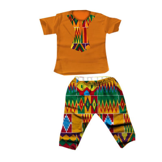 Traje Infantil Africano en Algodón con Estampado Batik - Image 9