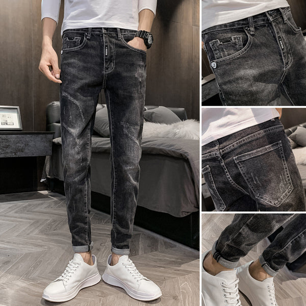 Pantalones Casuales Slim Stretch con Puño Ajustado