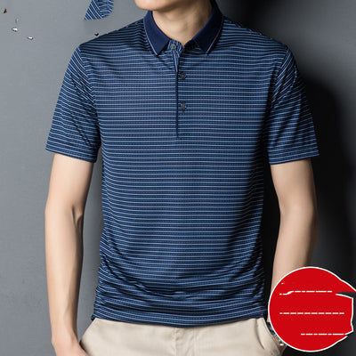 Camiseta de Seda para Hombre Woodpecker - Diseño Rayado Fresco y Cómodo - Image 14