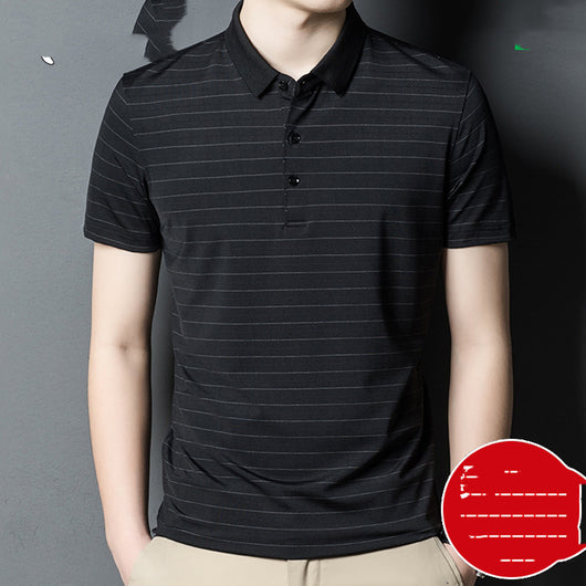 Camiseta de Seda para Hombre Woodpecker - Diseño Rayado Fresco y Cómodo - Image 6