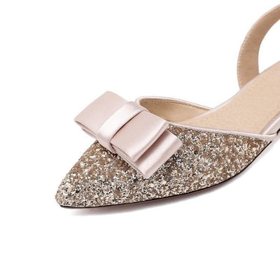 Sandalias Planas con Moño Brillante y Diamantes para Mujer - Talla Pequeña - Image 11