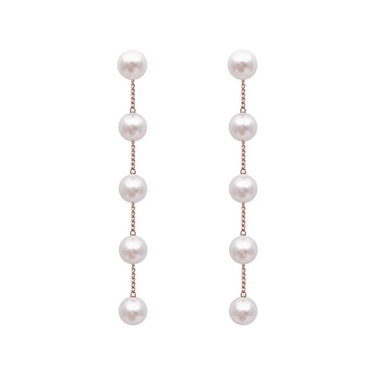 Aretes de Plata con Perlas Largas y Borla de Diseño Minimalista - Image 16