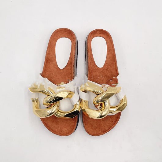 Sandalias de Cadena Dorada Estilo Europeo y Americano - Image 11