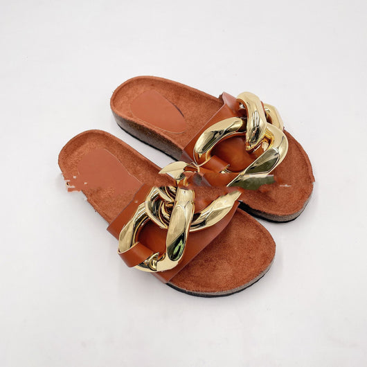 Sandalias de Cadena Dorada Estilo Europeo y Americano - Image 12