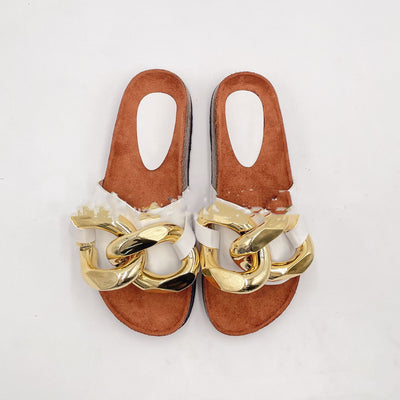 Sandalias de Cadena Dorada Estilo Europeo y Americano - Image 4