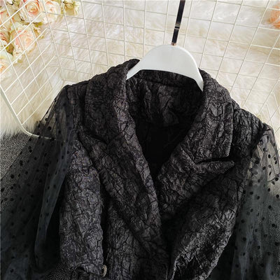 Blusa Corta con Mangas Largas y Textura Bubble - Image 9